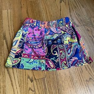 Girls 6/6X RLX by Ralph Lauren Patchwork Golf Skirt with Pockets